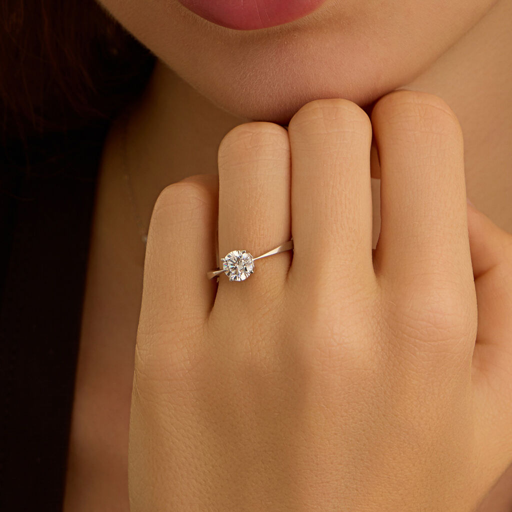 Anello Solitario Claire Oro Bianco Cubic Zirconia