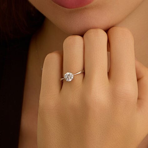 Anello Solitario Claire Oro Bianco Cubic Zirconia - Anelli con Pietre Donna | Stroili