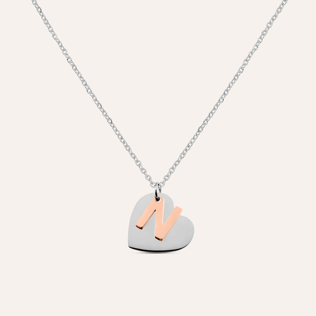 Collana Sunrise Acciaio Bicolore Bianco / Rosa