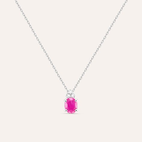 Collana Punto Luce Elizabeth Crown Oro Bianco Rubino Diamante - Collane Punto Luce Donna | Stroili