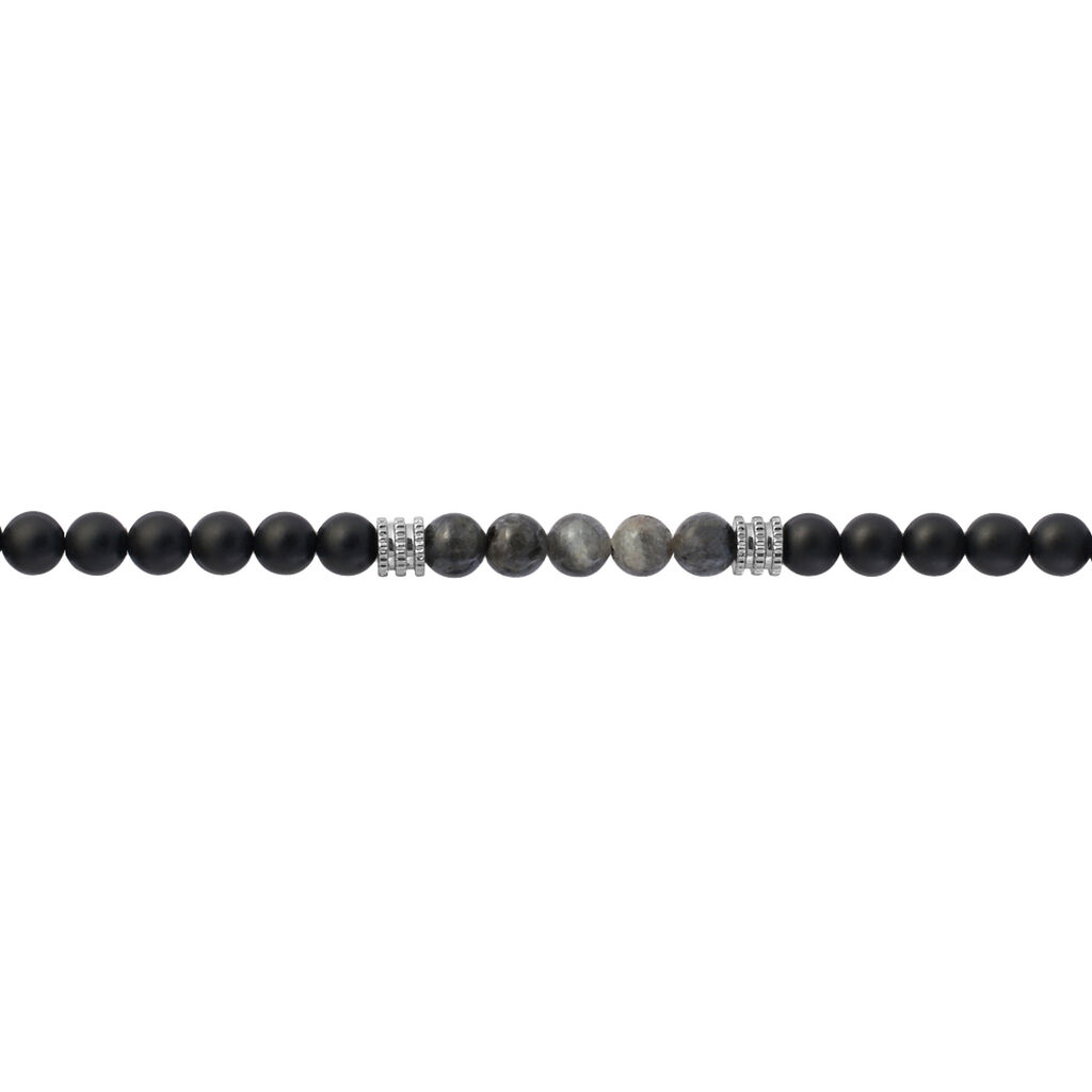 Bracciale Man Code Ottone Nero Labradorite