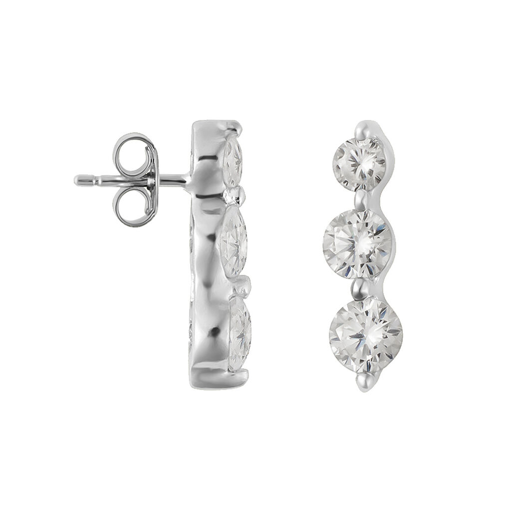 Orecchini Lobo Trilogy Silver Elegance Argento Rodiato Cubic Zirconia - Orecchini a Lobo Donna | Stroili