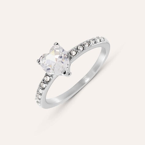 Anello Solitario Lady Chic Acciaio Cristallo - Anelli con Pietre Donna | Stroili