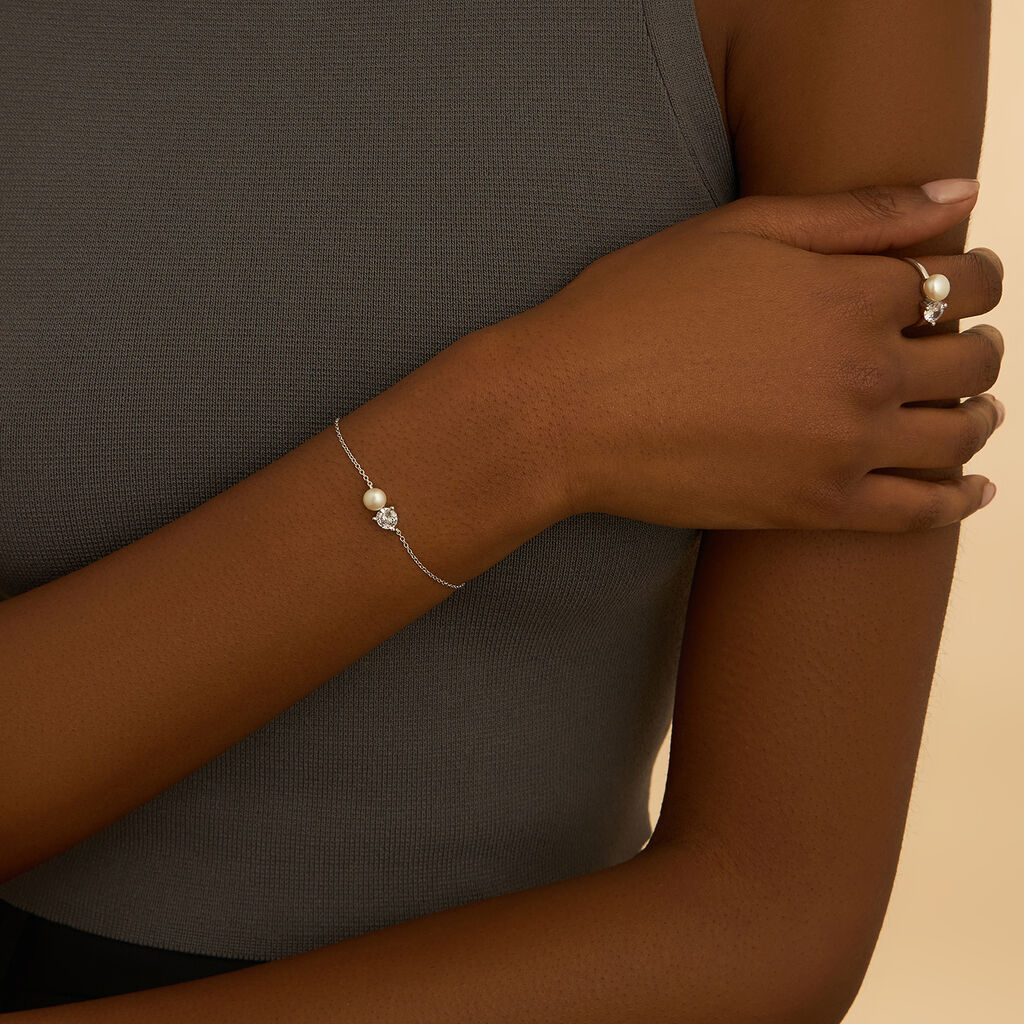 Bracciale Silver Pearls Argento Rodiato Perla sintetica Cubic Zirconia - Bracciali Donna | Stroili