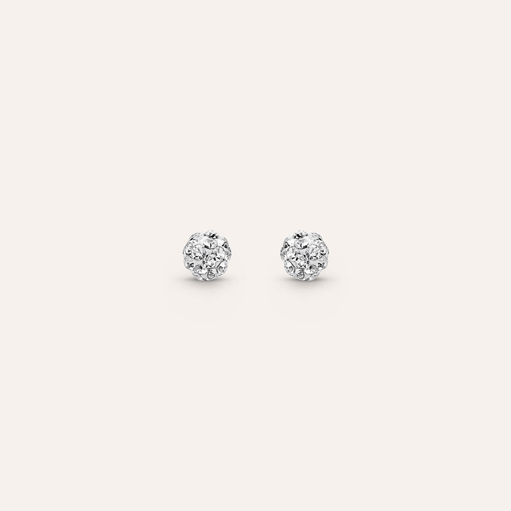 Orecchini Lobo Crystal Gold Oro Bianco Cristallo - Orecchini a Lobo Donna | Stroili