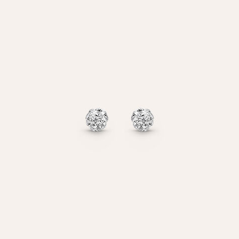Orecchini Lobo Crystal Gold Oro Bianco Cristallo - Orecchini a Lobo Donna | Stroili