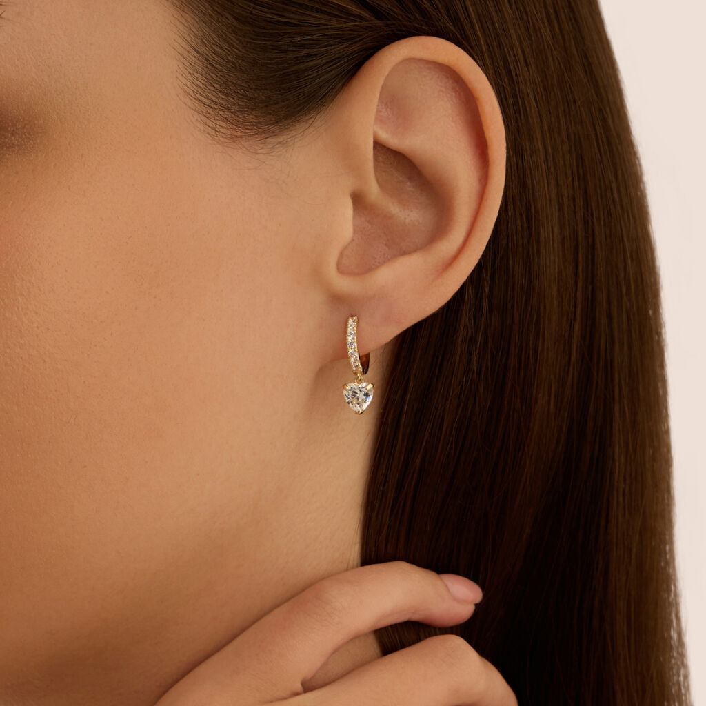 Orecchini A Cerchio Toujours Oro Giallo Cubic Zirconia