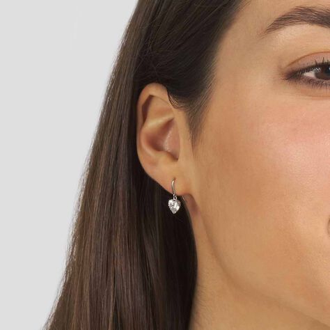 Orecchini Lobo Punto Luce Claire Oro Bianco Cubic Zirconia - Orecchini a Lobo Donna | Stroili