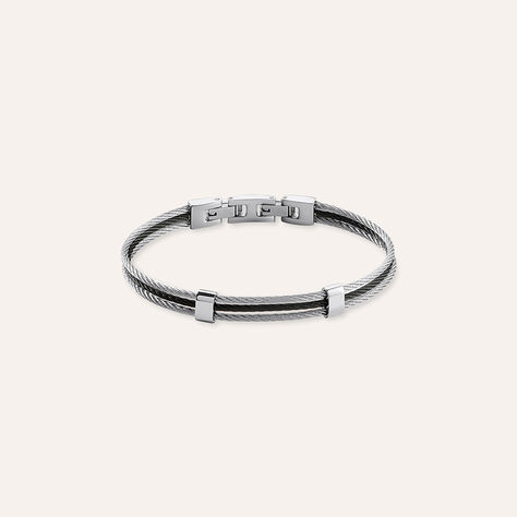 Bracciale Man Code Acciaio Bicolore Bianco / Nero - Bracciali Unisex | Stroili