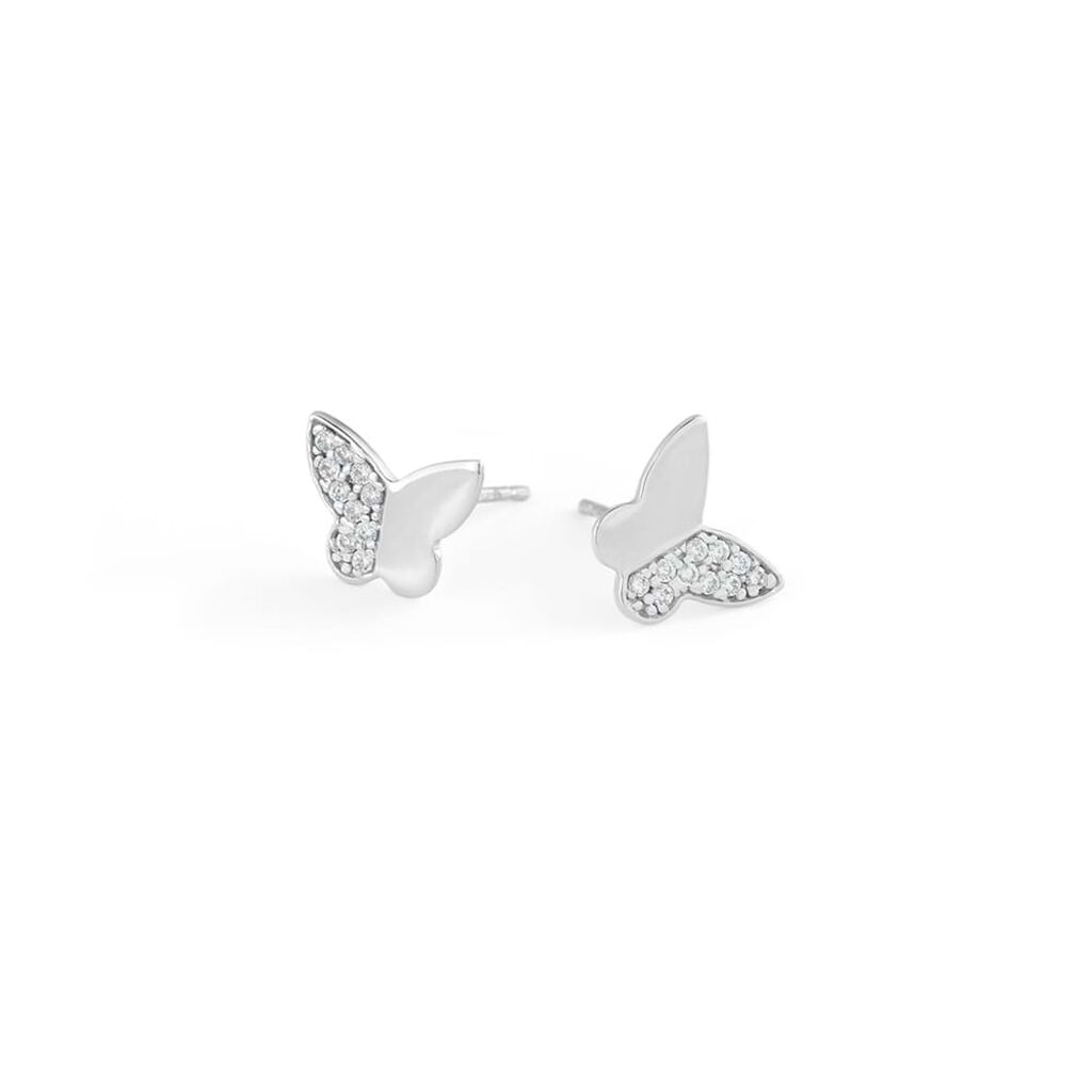 Orecchini Lobo Claire Oro Bianco Cubic Zirconia - Orecchini a Lobo Donna | Stroili