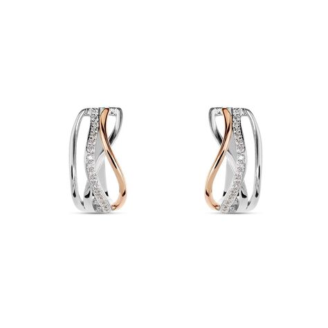 Orecchini Lobo Silver Shine Argento Bicolore Bianco / Rosa Cubic Zirconia - Orecchini a Lobo Donna | Stroili