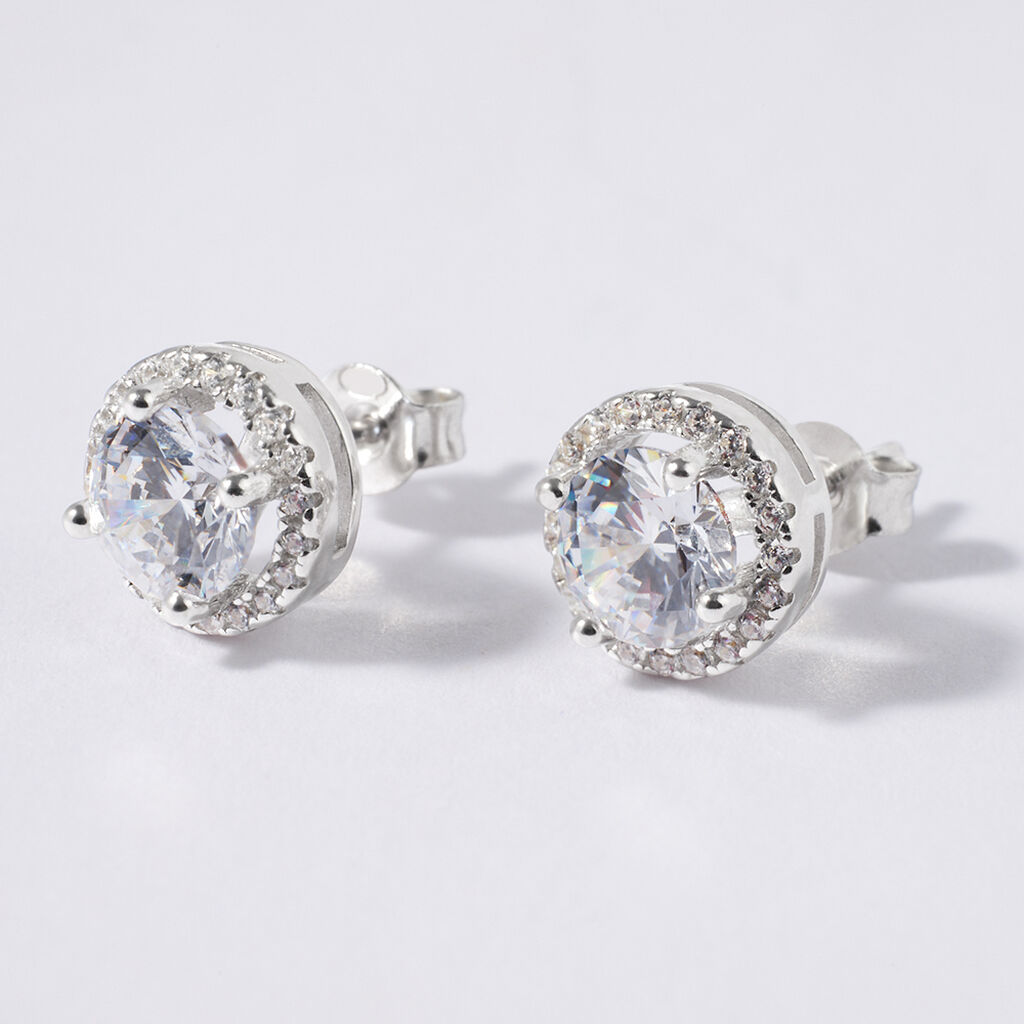 Orecchini Lobo Punto Luce Silver Elegance Argento Rodiato Cubic Zirconia - Orecchini a Lobo Donna | Stroili