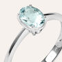 Anello Solitario Acquamarina Oro Bianco Acquamarina