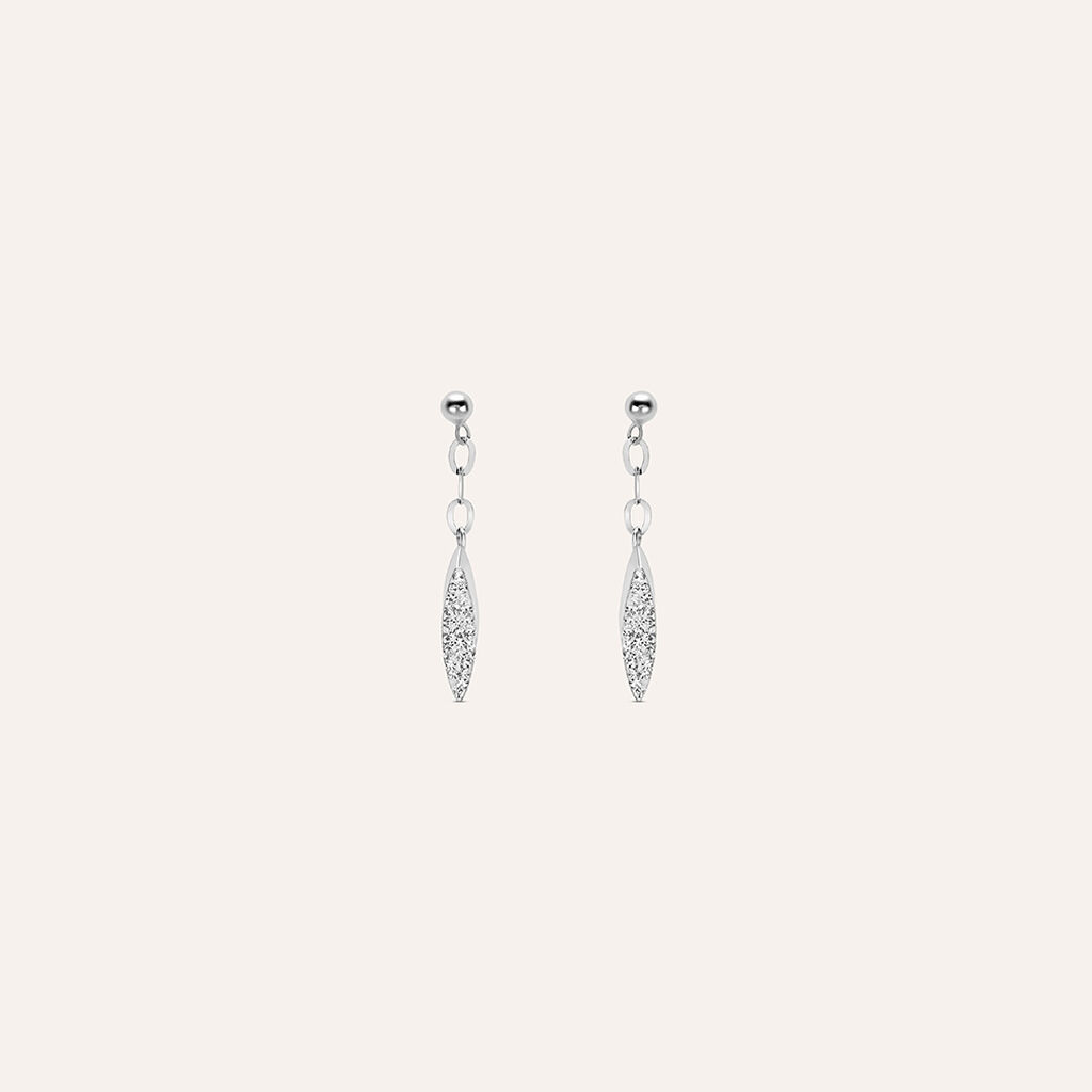 Orecchini Pendenti Christelle Oro Bianco Cristallo