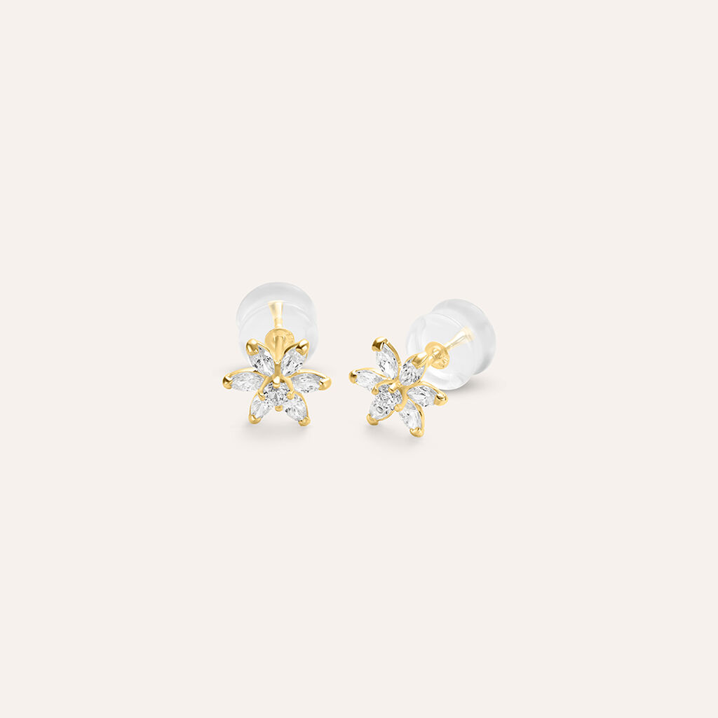 Orecchini Lobo Bon Ton Oro Giallo Cubic Zirconia