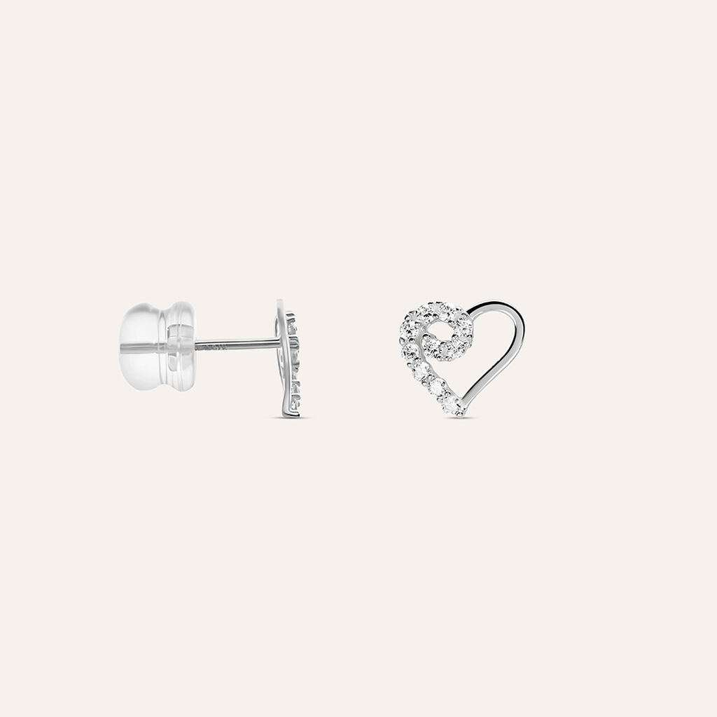 Orecchini Lobo Bon Ton Oro Bianco Cubic Zirconia - Orecchini a Lobo Donna | Stroili