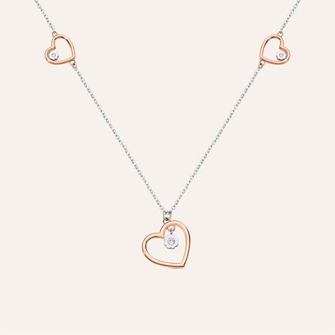 Collana Sunrise Acciaio Bicolore Bianco / Rosa Cristallo - Collane Donna | Stroili