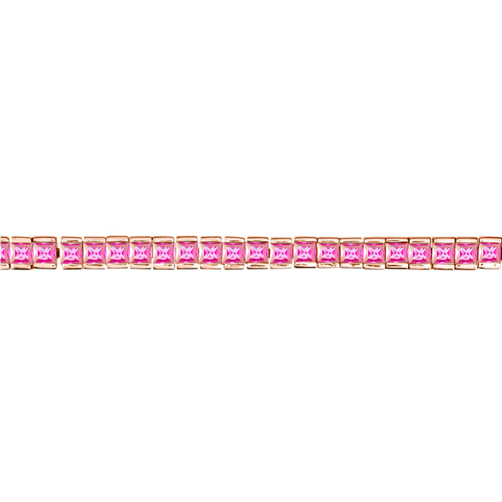 Bracciale Tennis Silver Rainbow Argento Rosa Cubic Zirconia