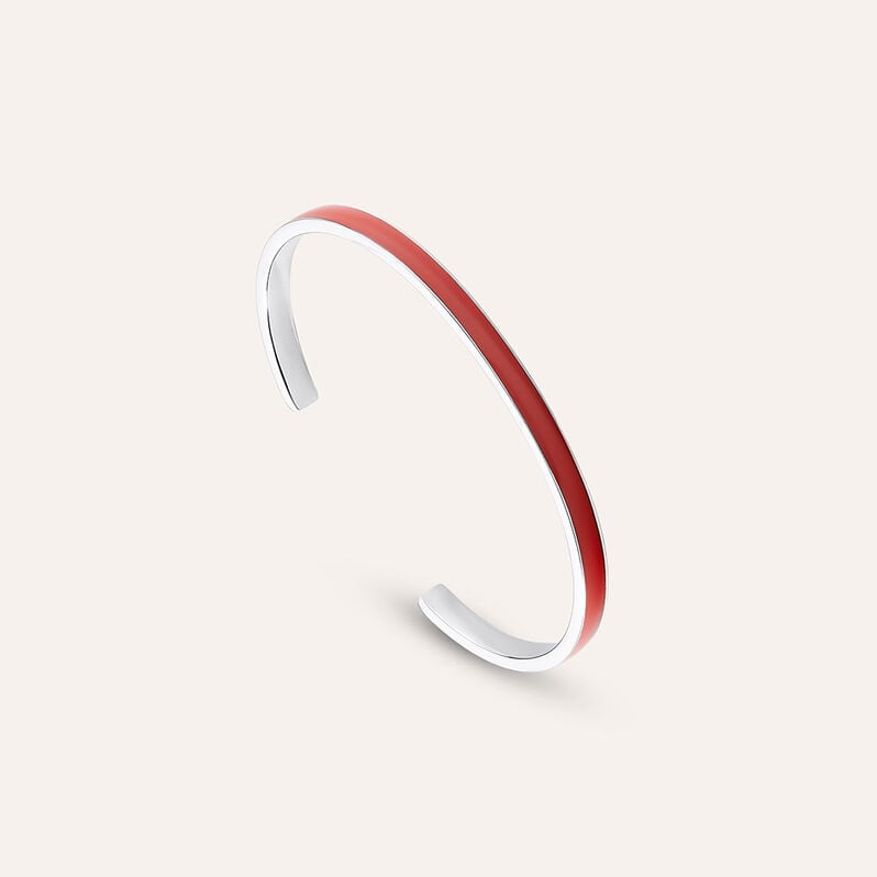 Bangle in acciaio con smalto rosso - Bracciali Donna | Stroili