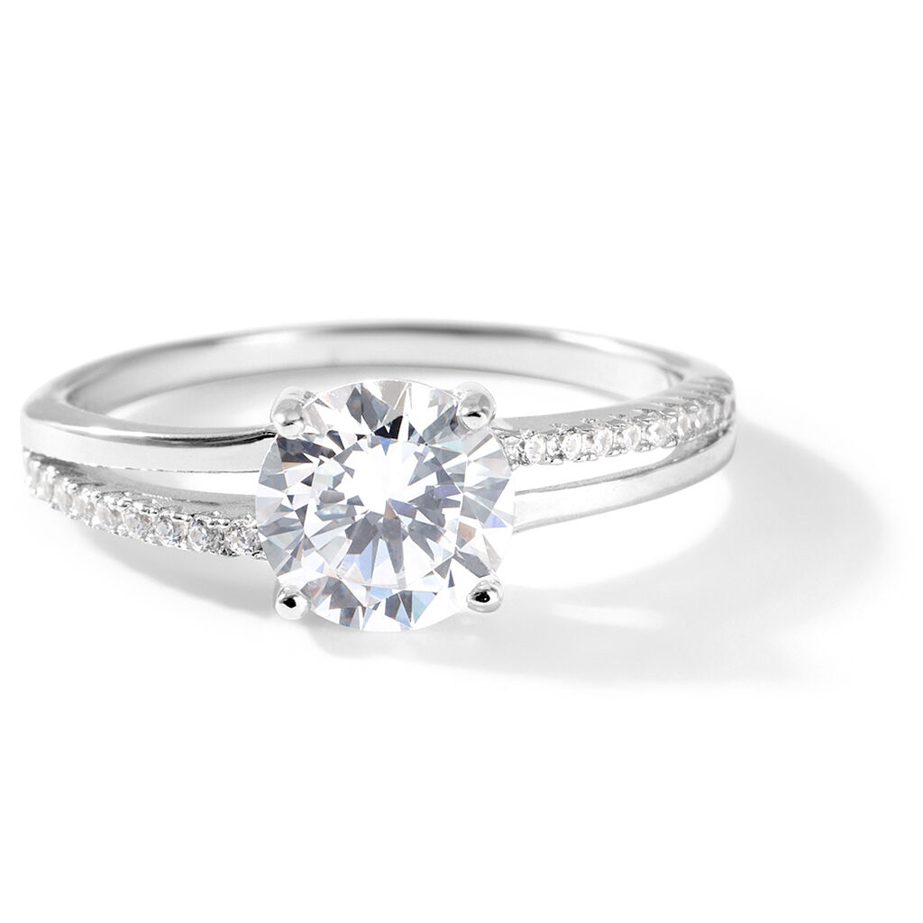 Anello Solitario Silver Elegance Argento Rodiato Cubic Zirconia - Anelli con Pietre Donna | Stroili