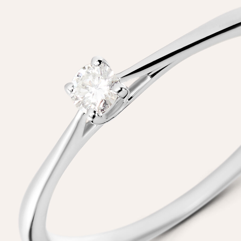 Anello Solitario Grace Oro Bianco Diamante