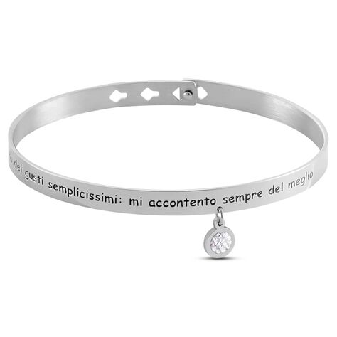 Bangle Lady Message Acciaio Cristallo - Bracciali Rigidi Donna | Stroili