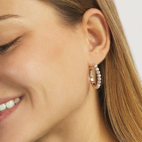 Orecchini A Cerchio Romantic Shine Metallo Rosa Cristallo - Orecchini a Cerchio Donna | Stroili