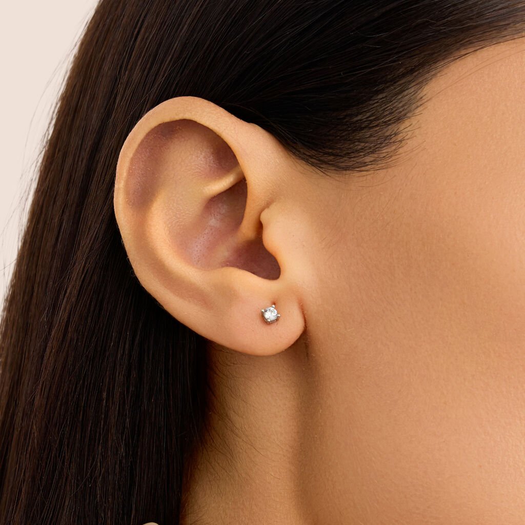 Orecchini Lobo Punto Luce Silver Elegance Argento Rodiato Cubic Zirconia - Orecchini a Lobo Donna | Stroili