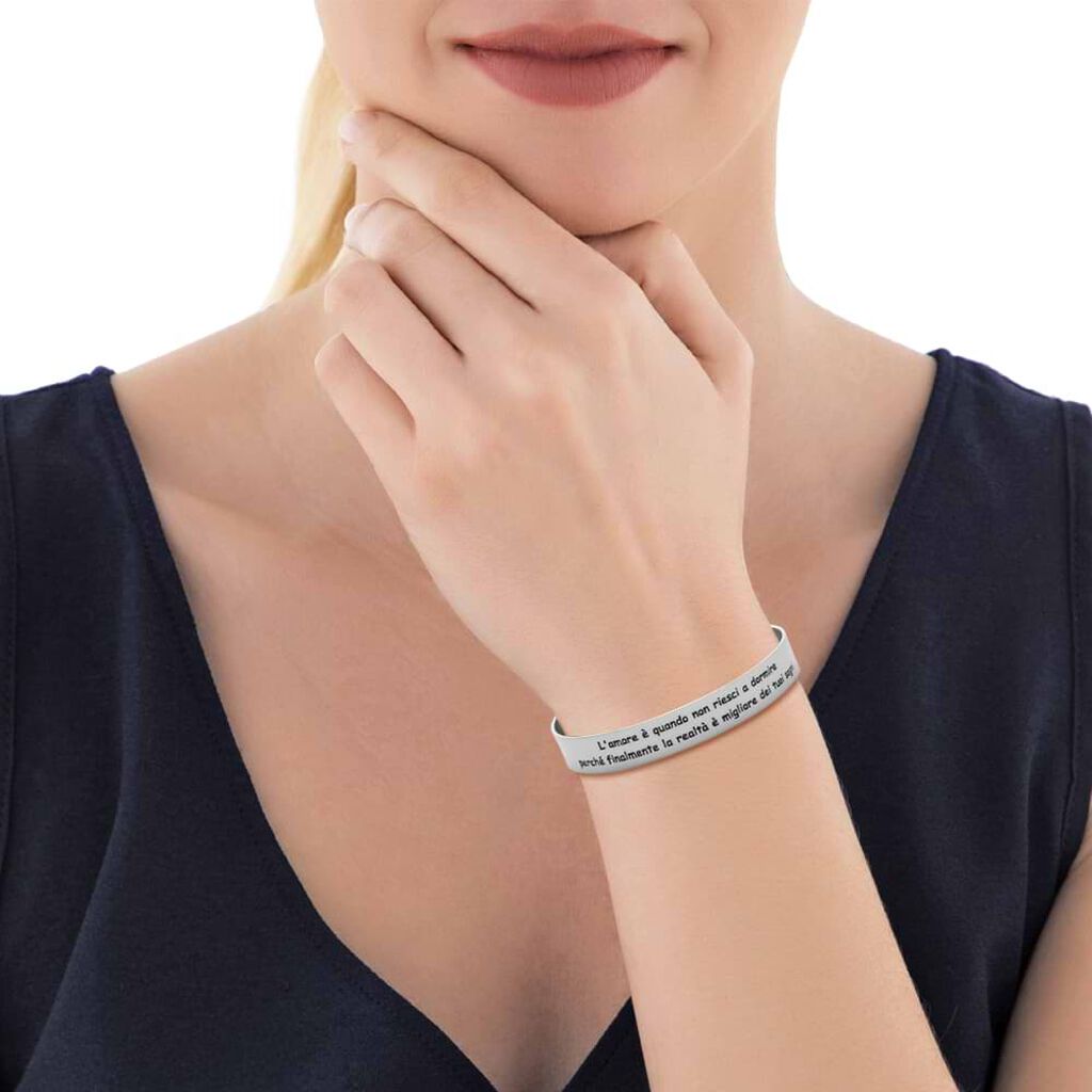 Bangle “Go wild for a while” a forma di cuore in acciaio e strass - Bracciali Rigidi Donna | Stroili