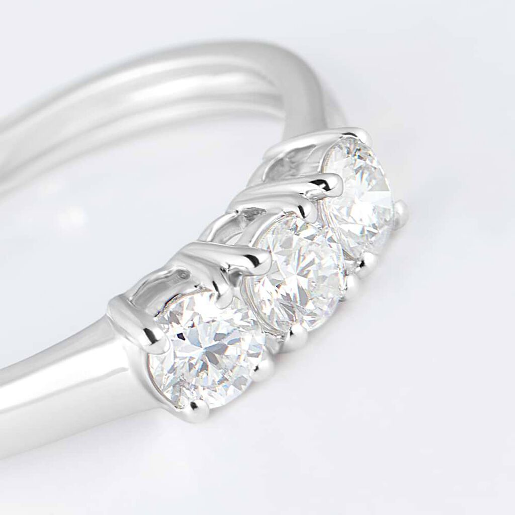 Anello Trilogy Diamade Oro Bianco Diamante Lab-Grown - Anelli con Pietre Donna | Stroili