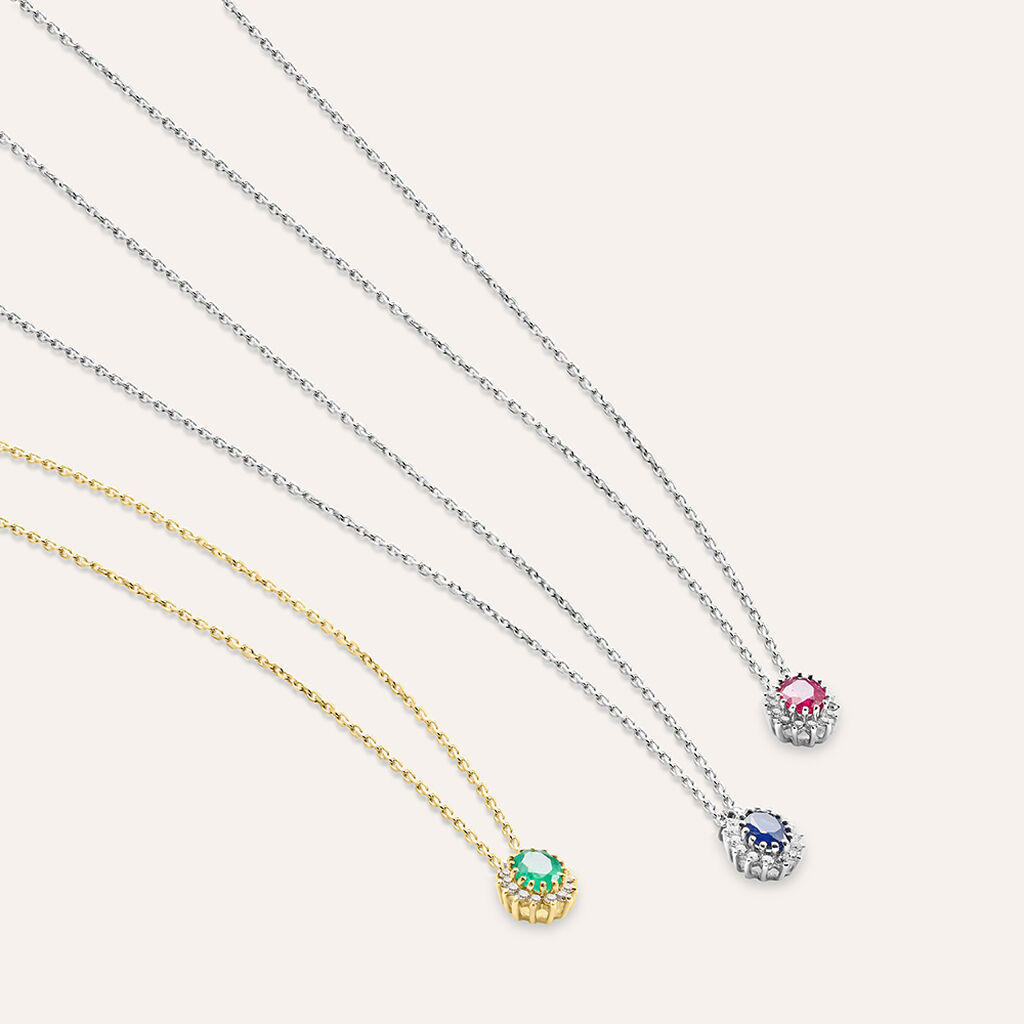 Collana Charlotte Oro Giallo Smeraldo Diamante