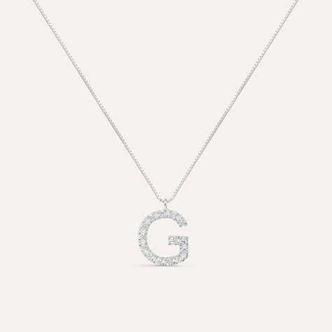 Collana Diamond Letters Oro Bianco Diamante - Collane Donna | Stroili
