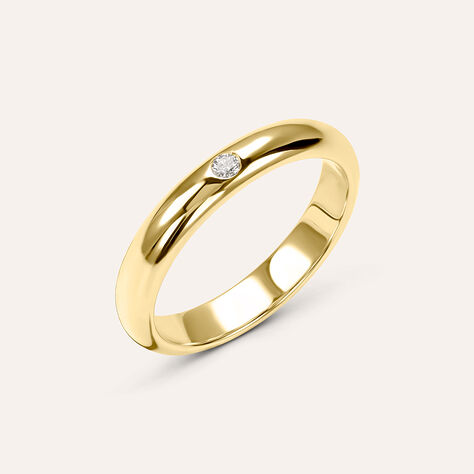Fede Classica Leggera 3.6 mm Oro Giallo Diamante - Anelli con Incisione Unisex | Stroili