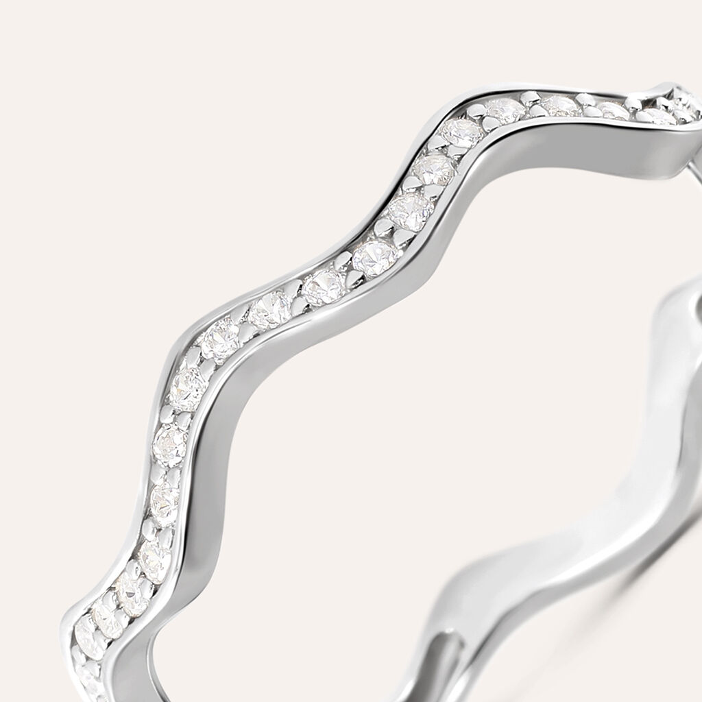 Anello Semi-eternity Silver Shine Argento Rodiato Cubic Zirconia