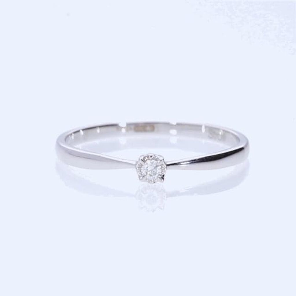 Collana Con Ciondolo Solitario Con Diamante Da 1/3 Ct In Oro Bianco O - Foto 2