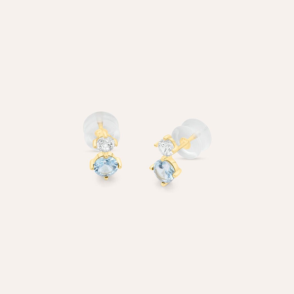Orecchini Lobo Doppio Punto Luce Claire Oro Giallo Cubic Zirconia - Orecchini a Lobo Donna | Stroili