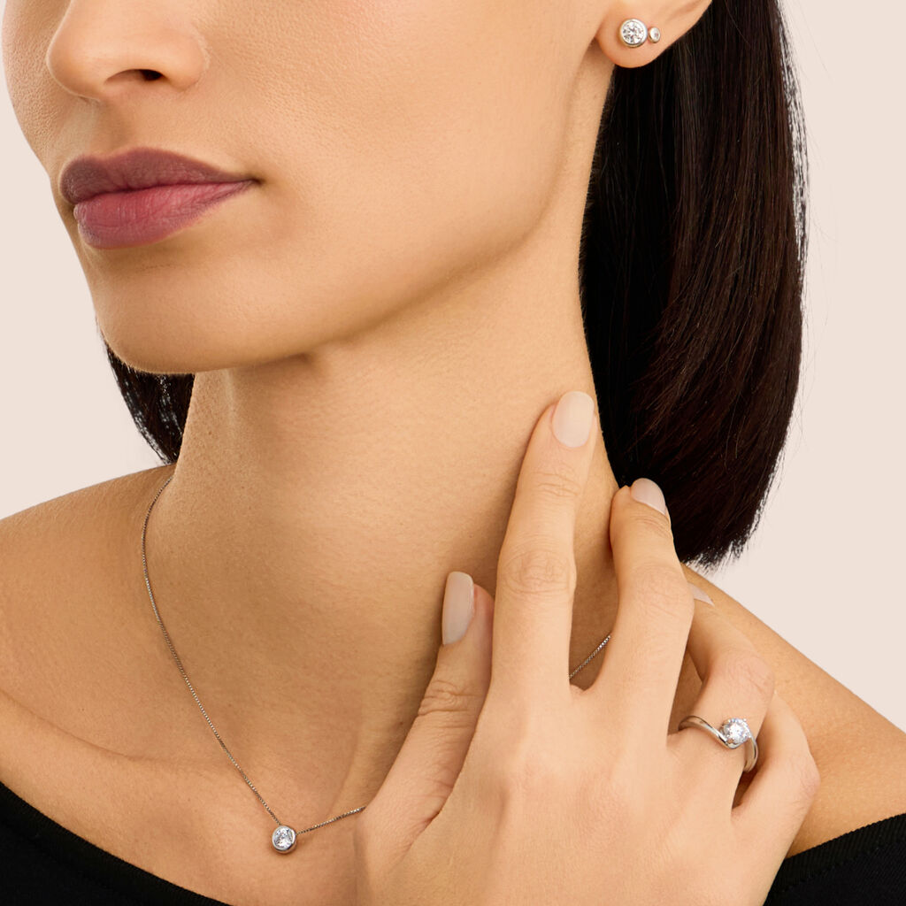 Collana Punto Luce Silver Elegance Argento Rodiato Cubic Zirconia - Collane Punto Luce Donna | Stroili