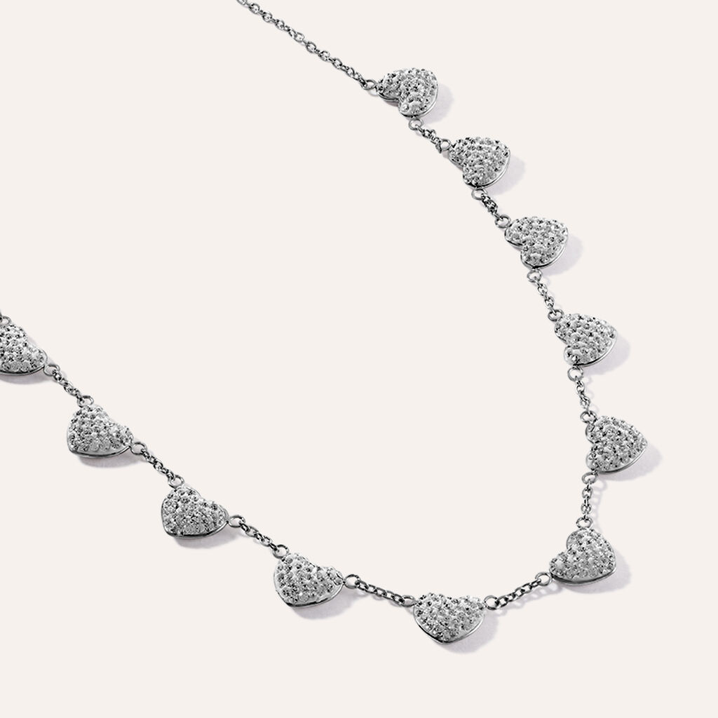 Collana Aura Acciaio Cristallo