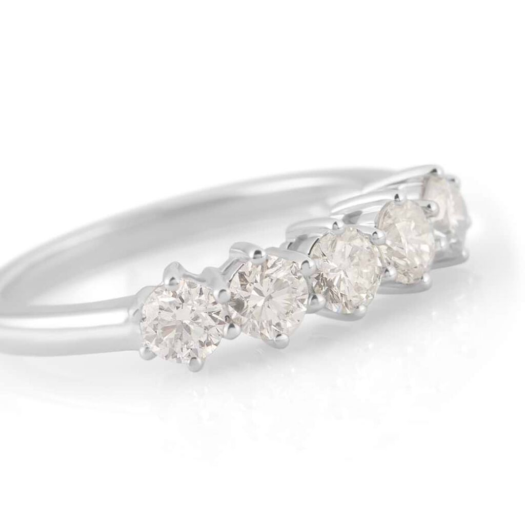 Anello Riviere Firmamenti Oro Bianco Diamante