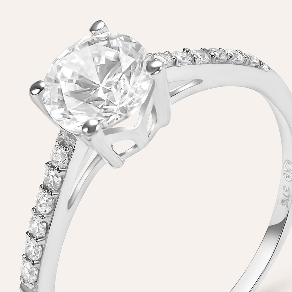 Anello Solitario Claire Oro Bianco Cubic Zirconia