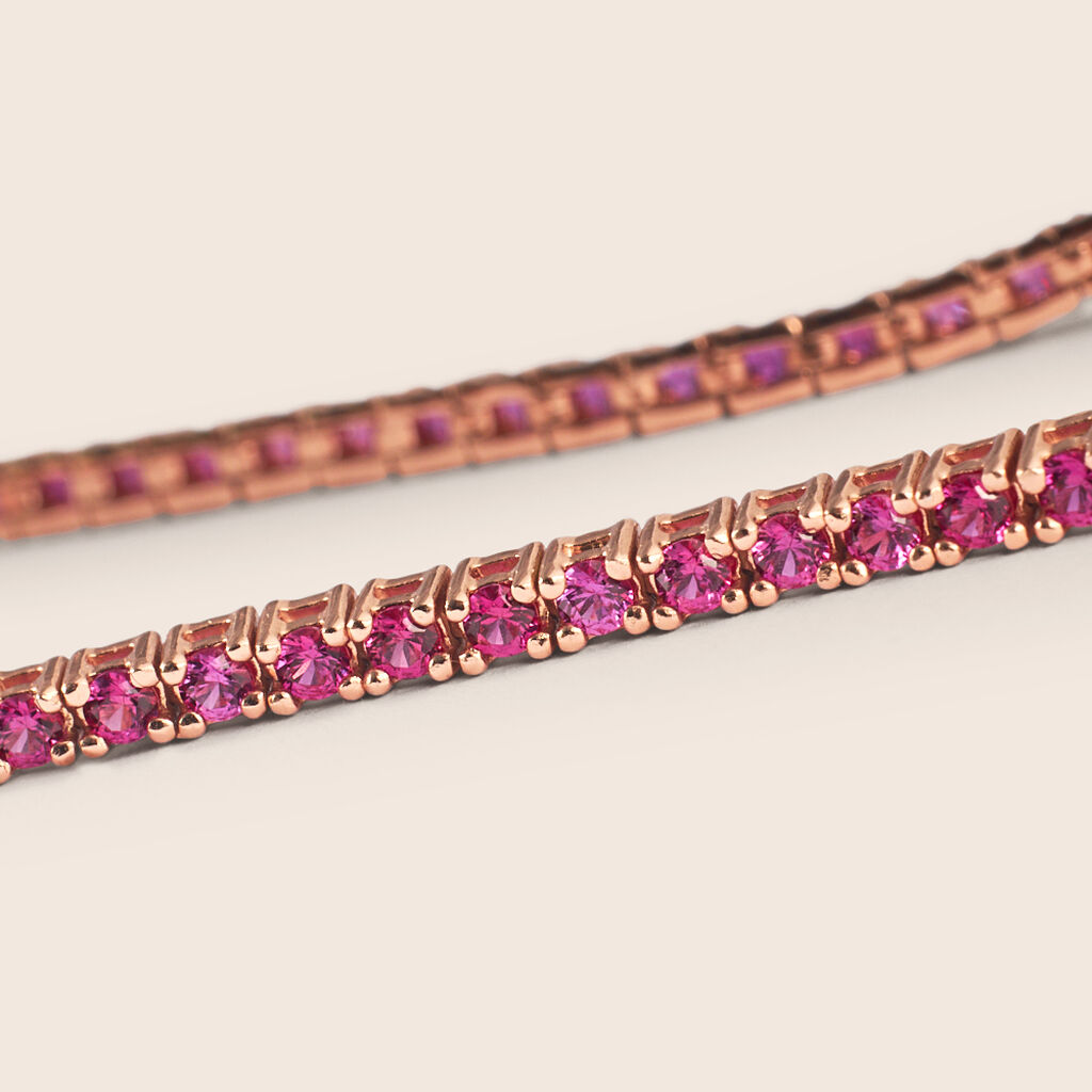 Bracciale Tennis Silver Rainbow Argento Rosa Cubic Zirconia - Bracciali Tennis Donna | Stroili