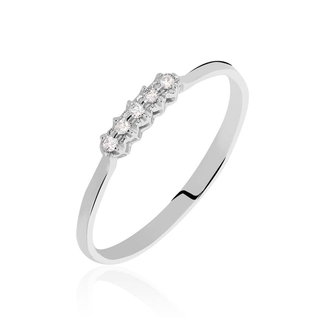 Anello riviere in oro bianco con diamanti 0.05ct - Anelli 18 Carati Donna | Stroili
