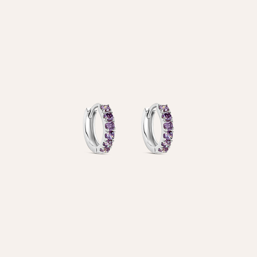 Orecchini A Cerchio Toujours Oro Bianco Cubic Zirconia - Orecchini a Cerchio Donna | Stroili