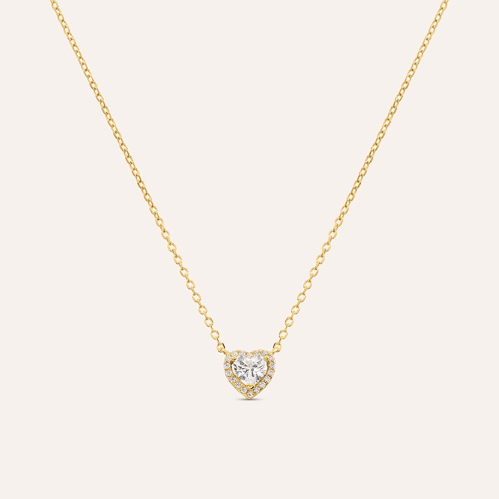 Collana Silver Glow Argento Dorato Cubic Zirconia