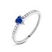 Anello Solitario Charlotte Oro Bianco Zaffiro Diamante - Anelli con Pietre Donna | Stroili