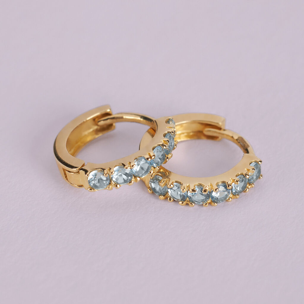 Orecchini A Cerchio Toujours Oro Giallo Cubic Zirconia