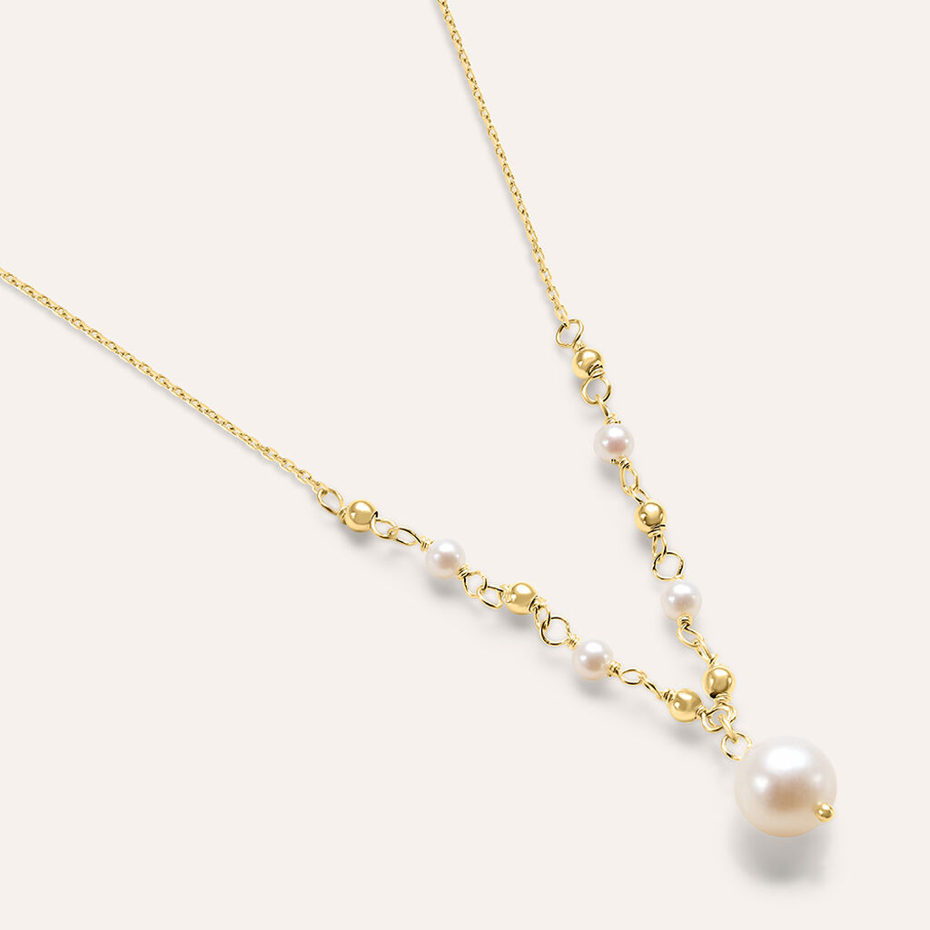 Collana Gabrielle Oro Giallo Perla D'Acqua Dolce