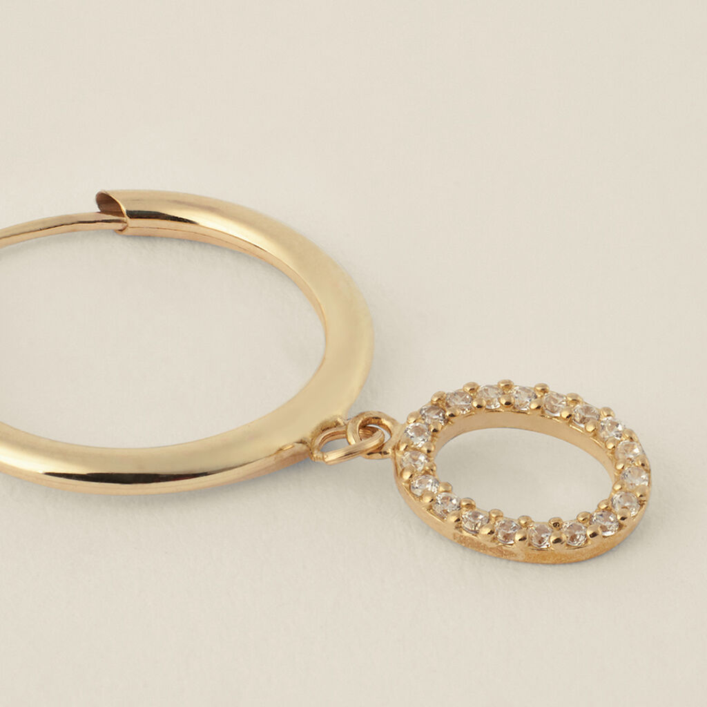 Mono Orecchino A Cerchio Toujours Oro Giallo Cubic Zirconia