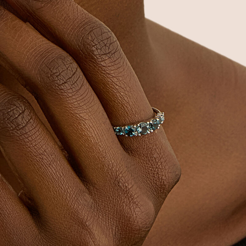 Anello Riviere Amélie Oro Bianco Topazio - Anelli Riviere Donna | Stroili