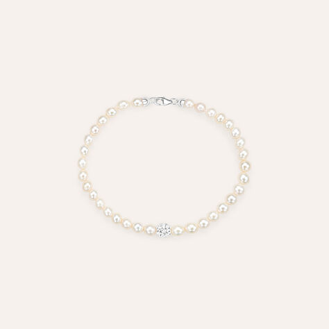 Bracciale Gabrielle Oro Bianco Perla D'Acqua Dolce Cristallo - Bracciali Donna | Stroili